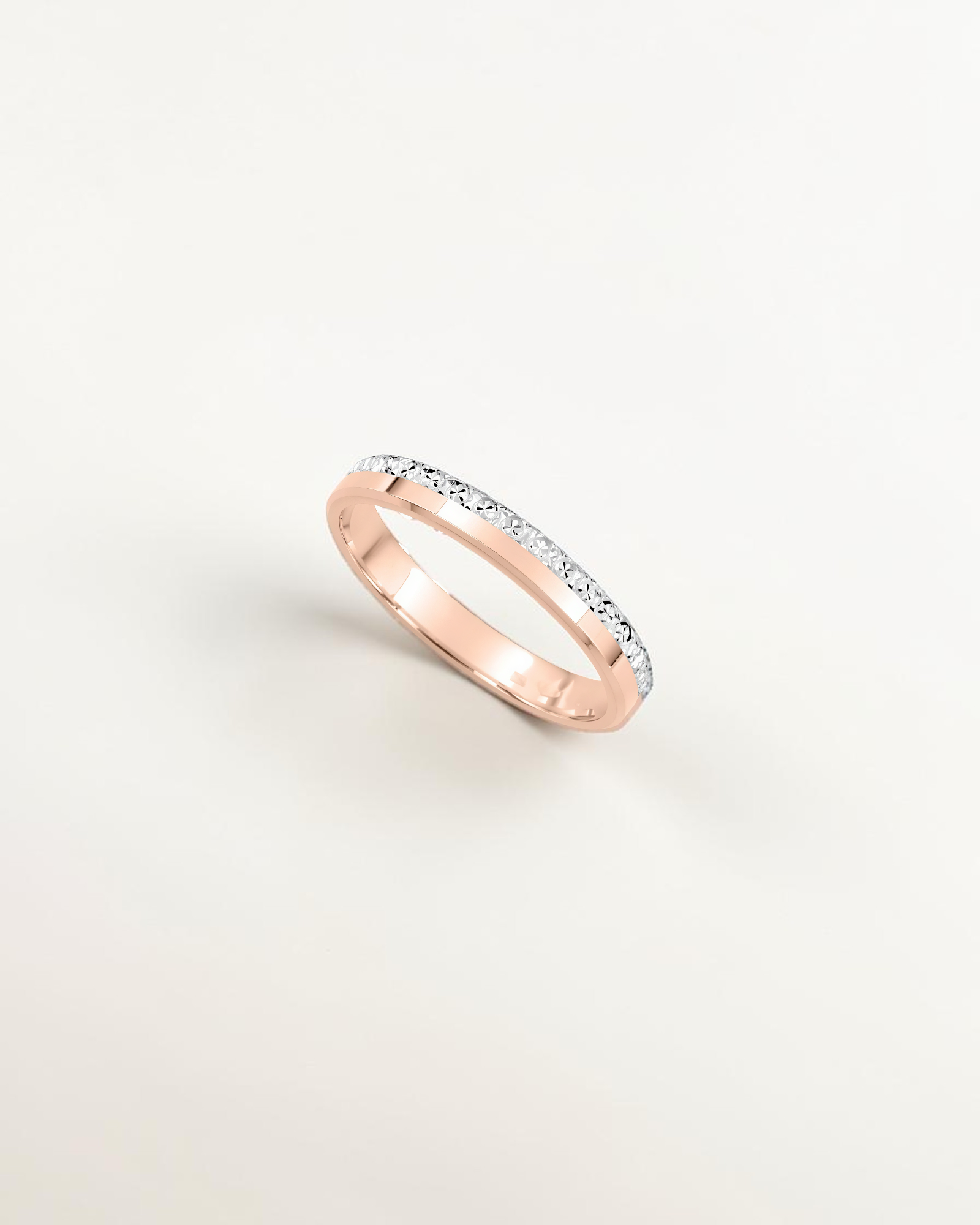 Alianza Maitri Bicolor en Oro Rosa y Blanco