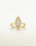 Sortija Surya Navette de Brillantes en Oro Amarillo