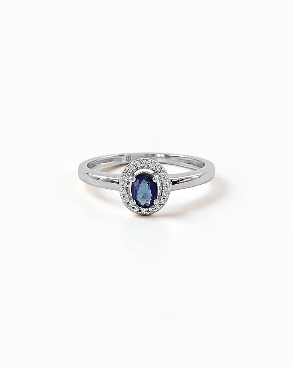 Anillo Bruma Orla de Zafiro en Oro Blanco