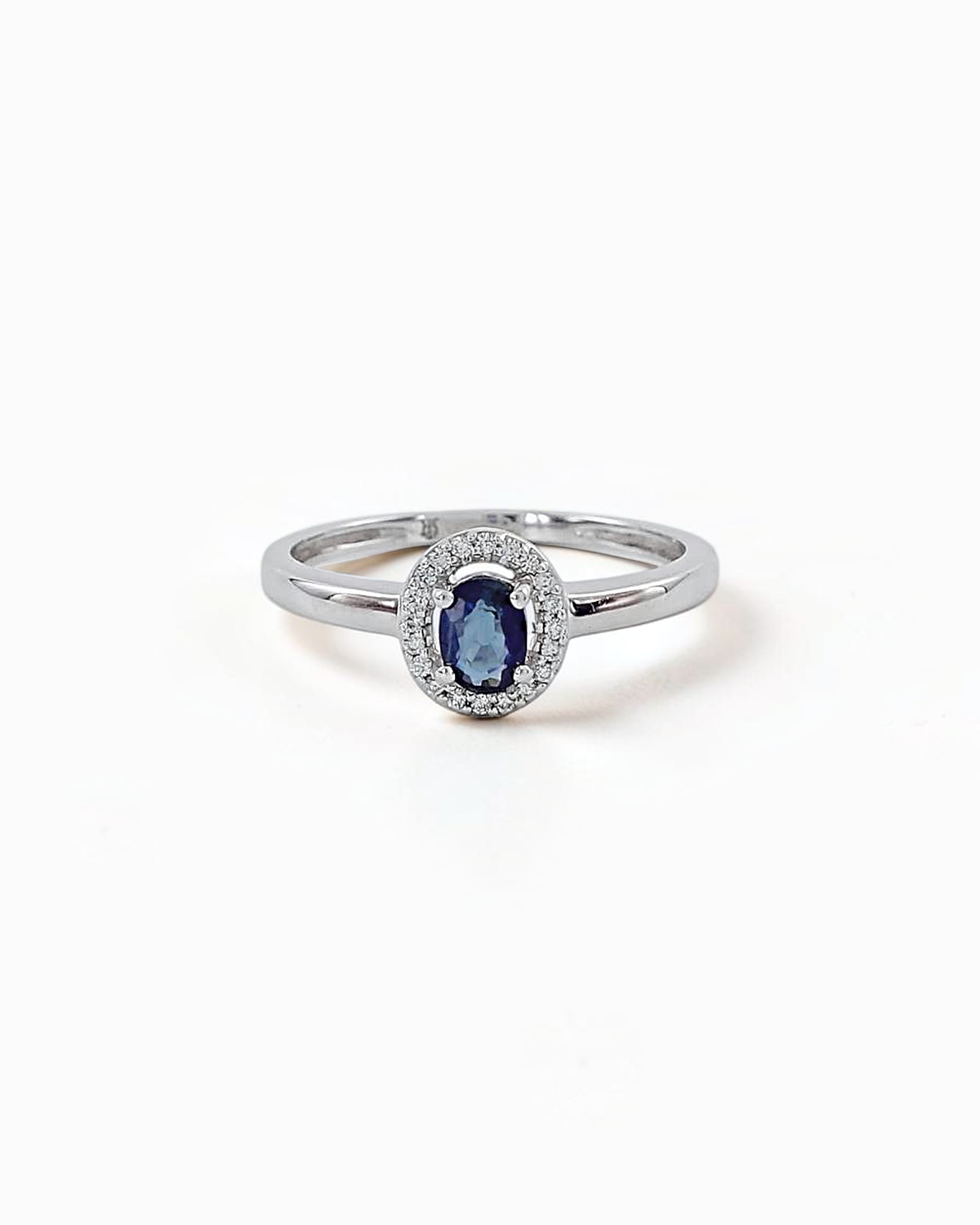 Anillo Bruma Orla de Zafiro en Oro Blanco