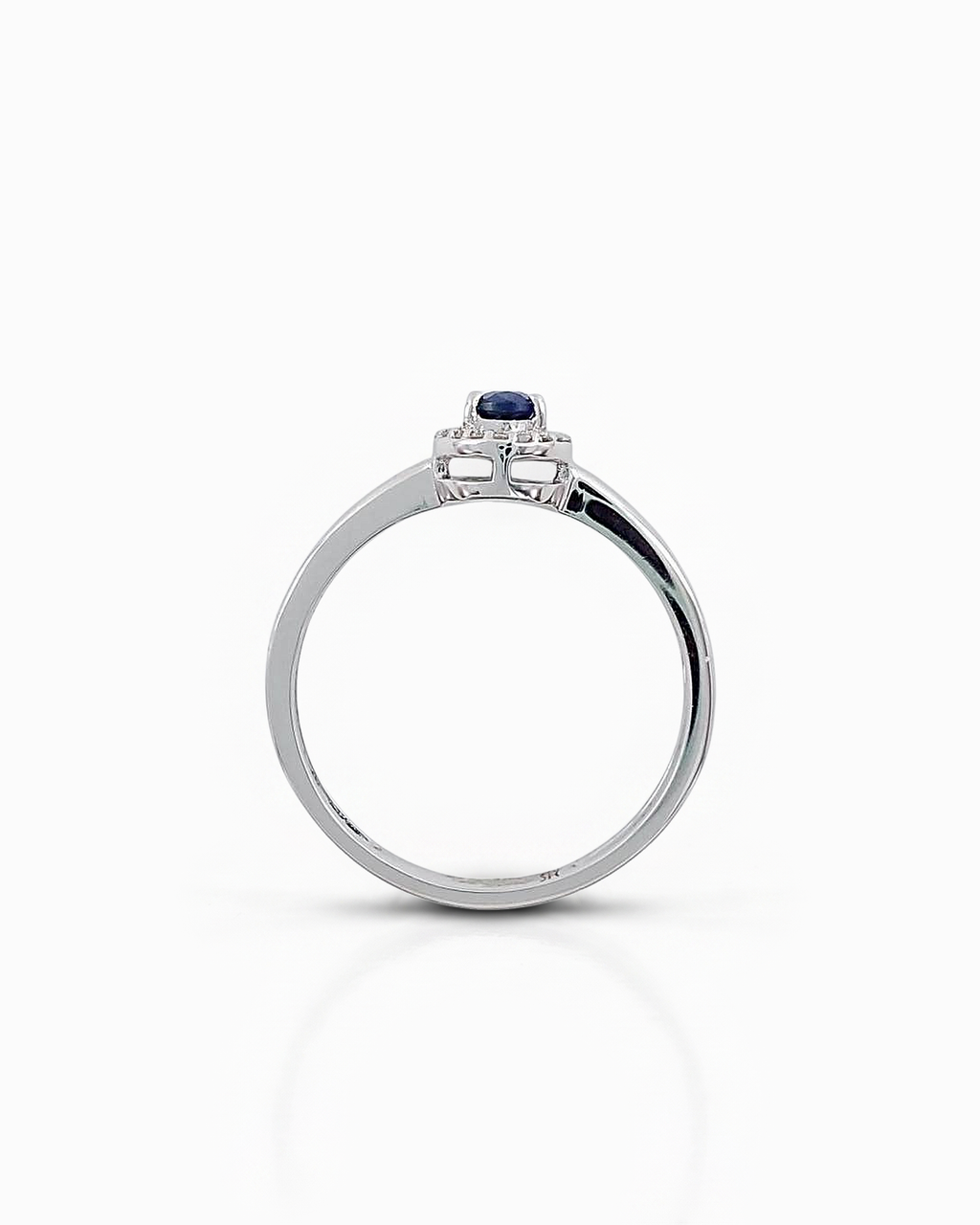 Anillo Bruma Orla de Zafiro en Oro Blanco