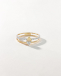 Anillo Doble Banda de Brillantes en Oro Rosa