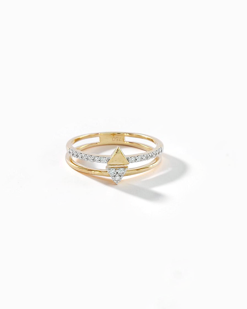 Anillo Aria Doble Banda de Brillantes en Oro Rosa