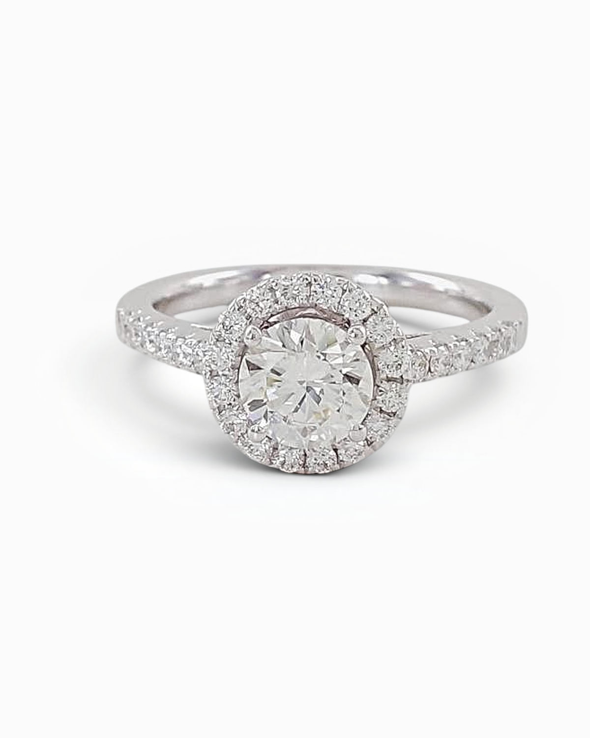 Anillo Halo Lumière con Brillantes en Oro Blanco
