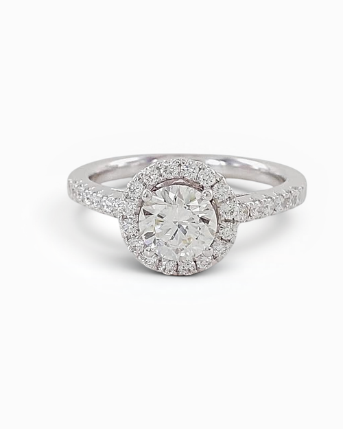Anillo Halo Lumière con Brillantes en Oro Blanco