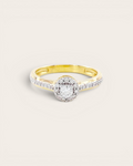 Anillo Halo Mistral Bicolor con Brillantes en Oro