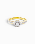 Anillo Halo Mistral Bicolor con Brillantes en Oro