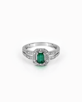 Anillo Madeleine Octógono de Esmeralda en Oro Blanco