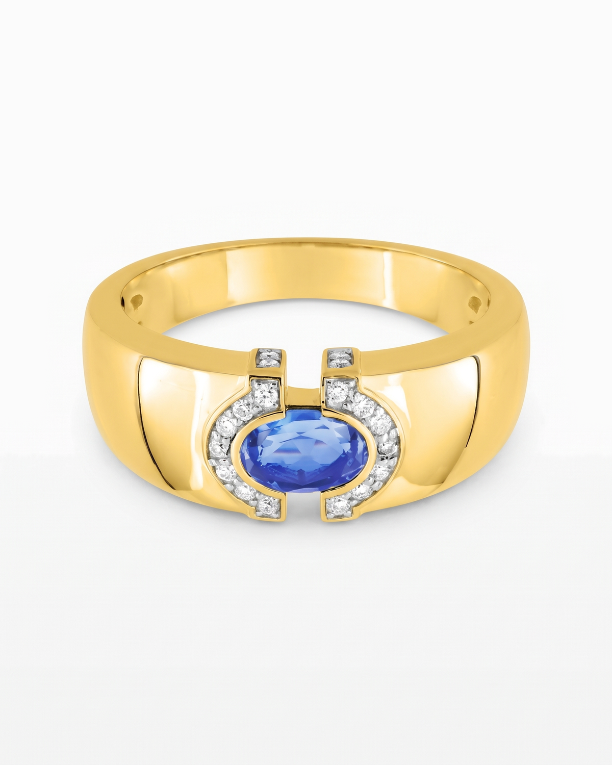 Anillo Suzanne Abierto de Zafiro en Oro Amarillo