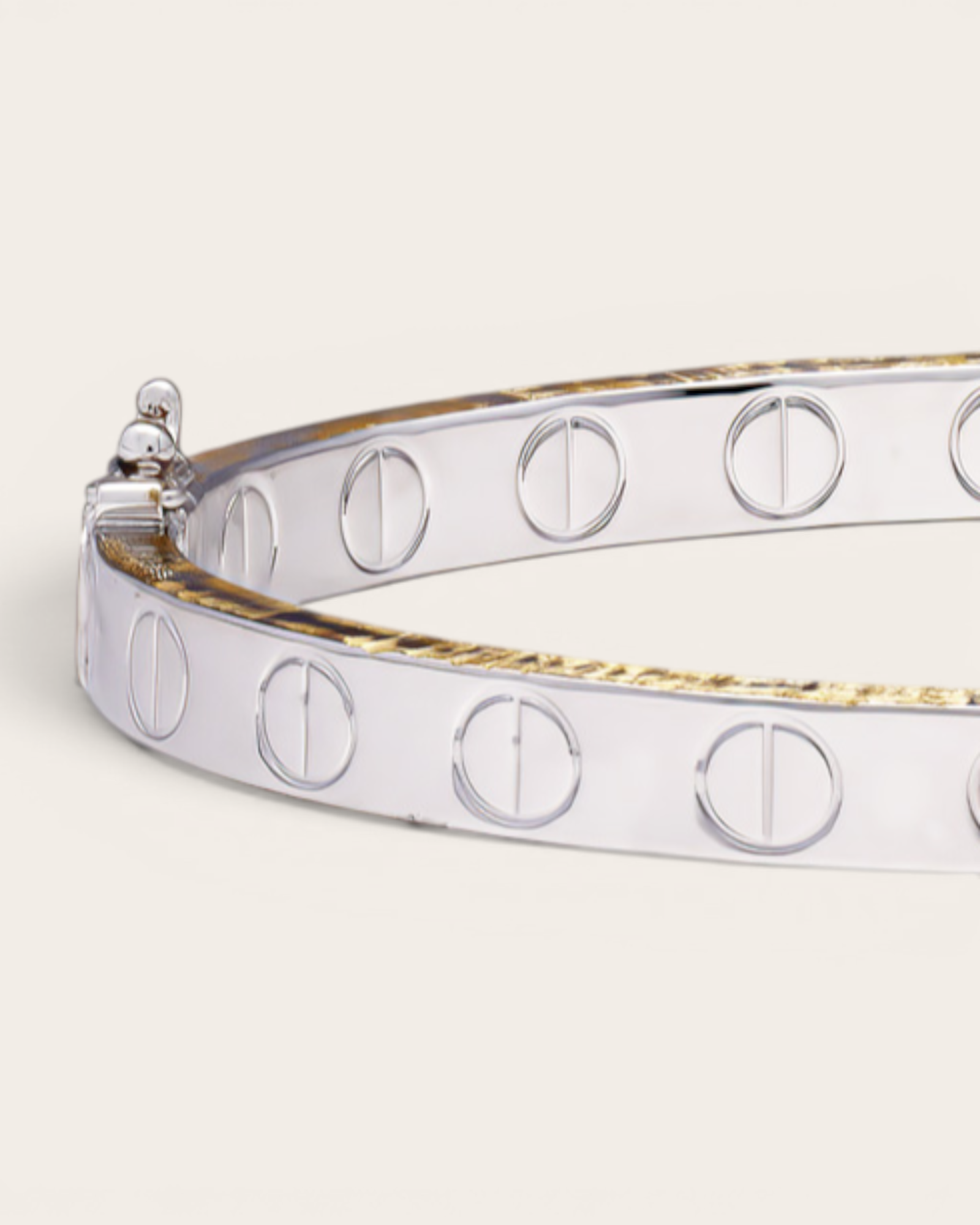 Brazalete Duna Rígido en Oro Bicolor