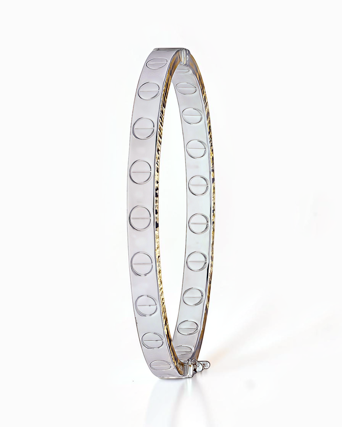 Brazalete Duna Rígido en Oro Bicolor
