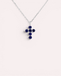Cruz de Zafiros en Oro Blanco