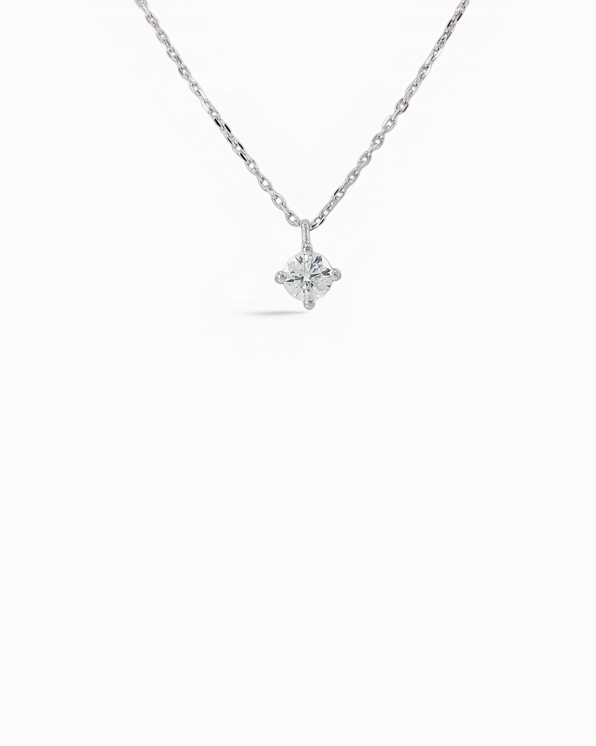 Colgante Niva Solitario de Diamante en Oro Blanco