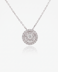 Colgante Nimbo Doble Halo de Brillantes en Oro Blanco
