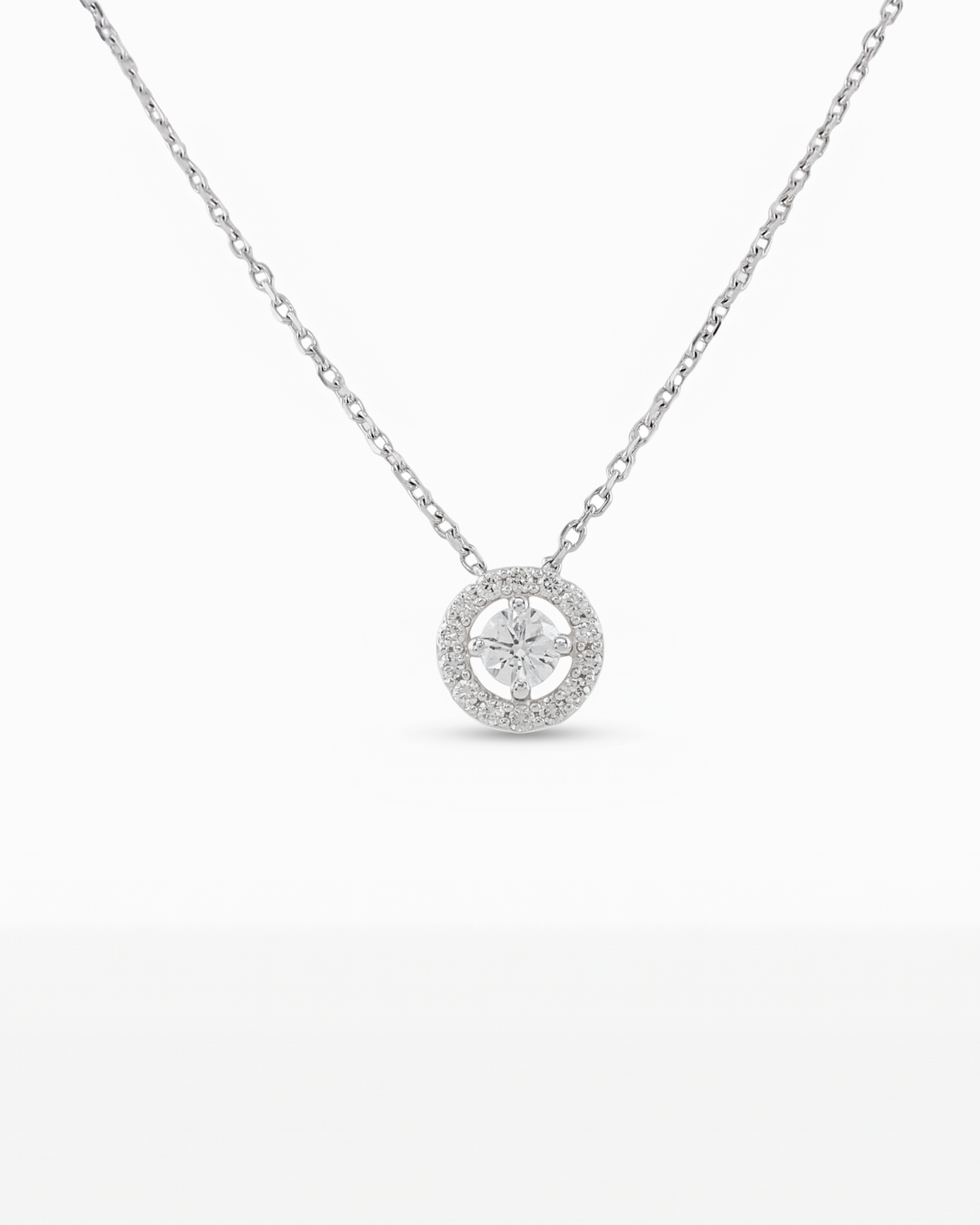 Colgante Candela Halo de Brillantes en Oro Blanco
