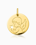 Medalla Cobijo del Ángel de la Guarda en Oro Amarillo