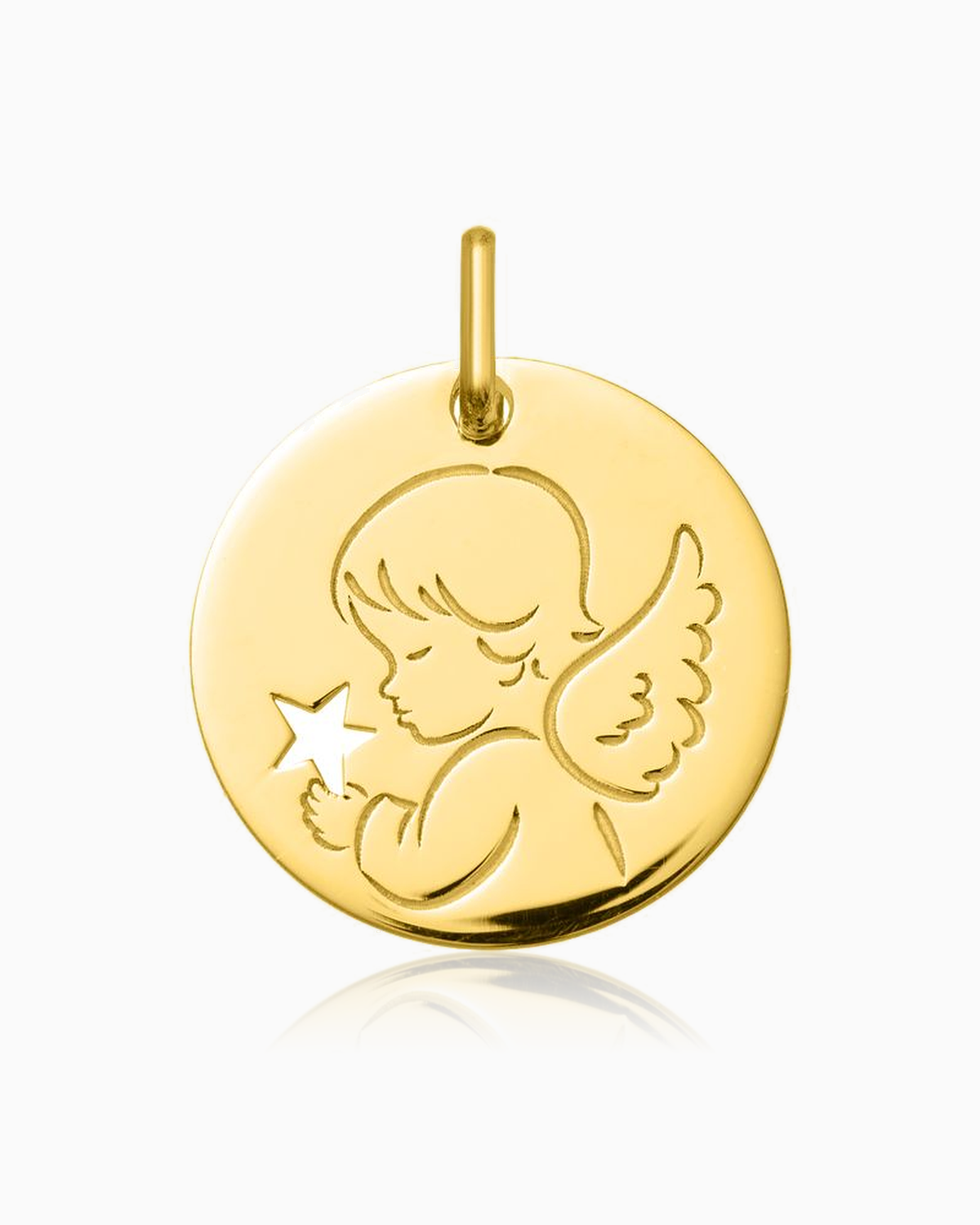 Medalla Cobijo del Ángel de la Guarda en Oro Amarillo