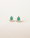 Pendientes Estela Lágrima de Esmeralda en Oro Amarillo