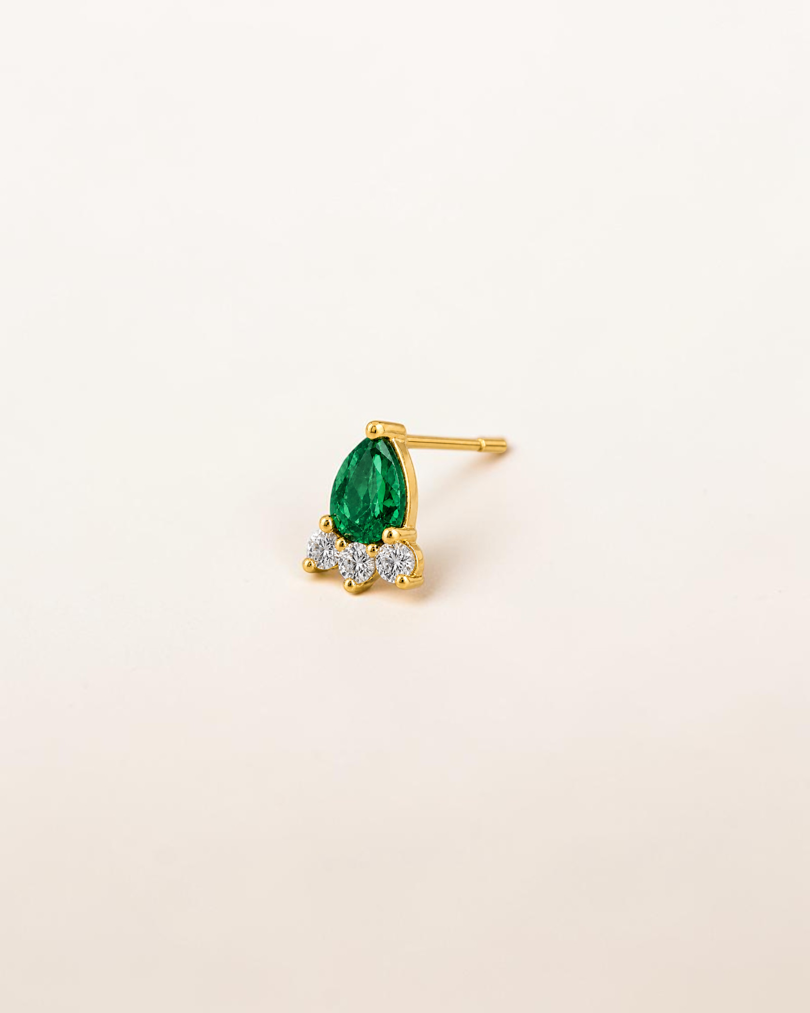 Pendientes Estela Lágrima de Esmeralda en Oro Amarillo