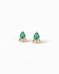 Pendientes Estela Lágrima de Esmeralda en Oro Amarillo