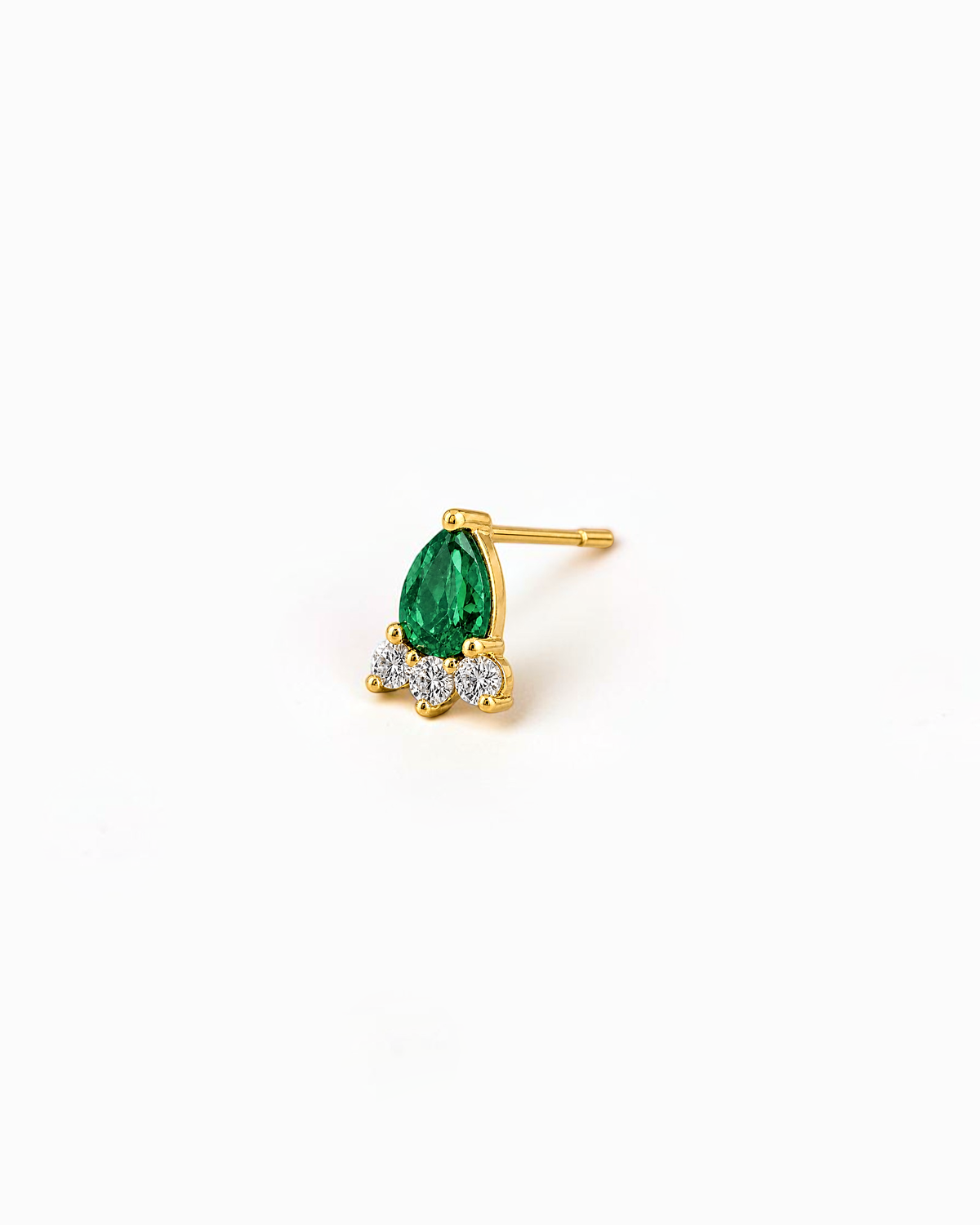 Pendientes Estela Lágrima de Esmeralda en Oro Amarillo