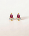 Pendientes Estela Lágrima de Rubí en Oro Amarillo