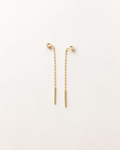 Pendientes Pasantes con Circonita en Oro Amarillo