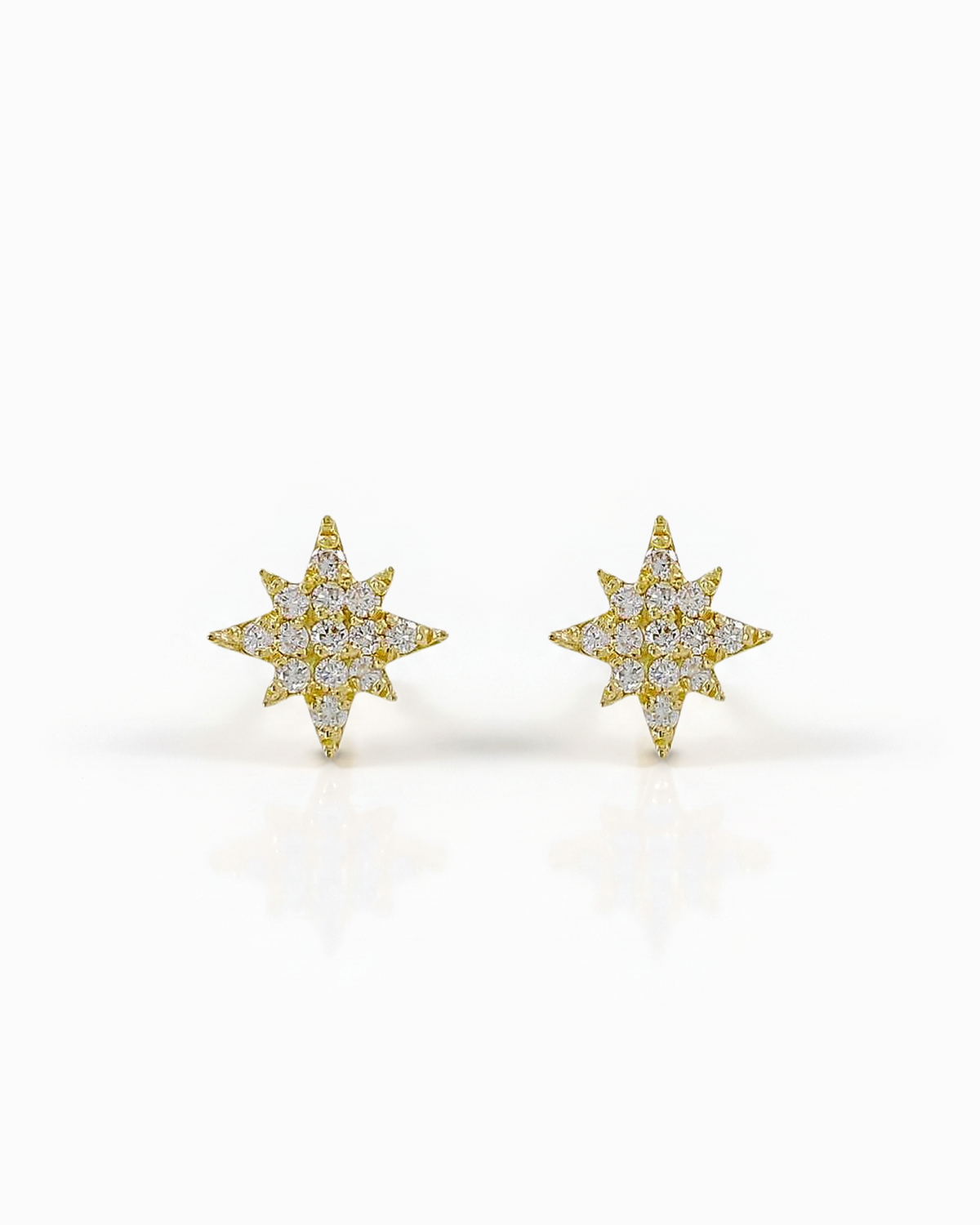 Pendientes Estrella Polar de Brillantes en Oro Amarillo