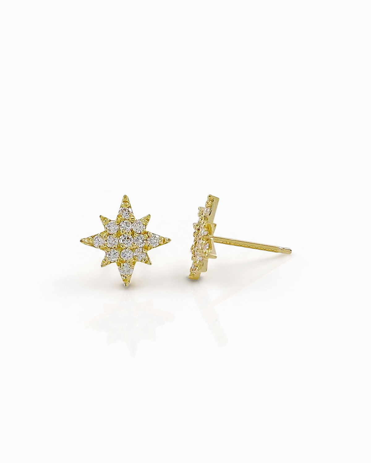 Pendientes Estrella Polar de Brillantes en Oro Amarillo