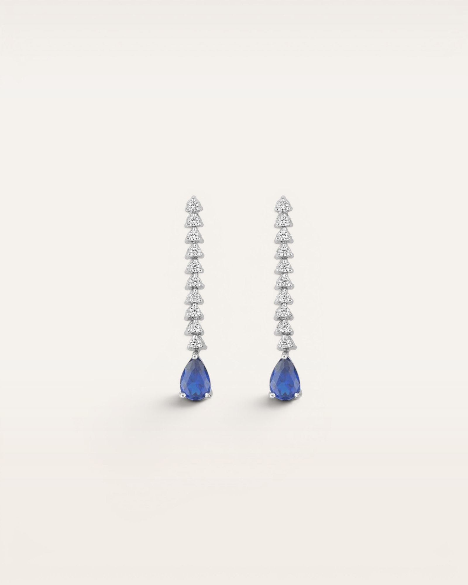 Pendientes Aurora de Zafiro y Brillantes en Oro Blanco