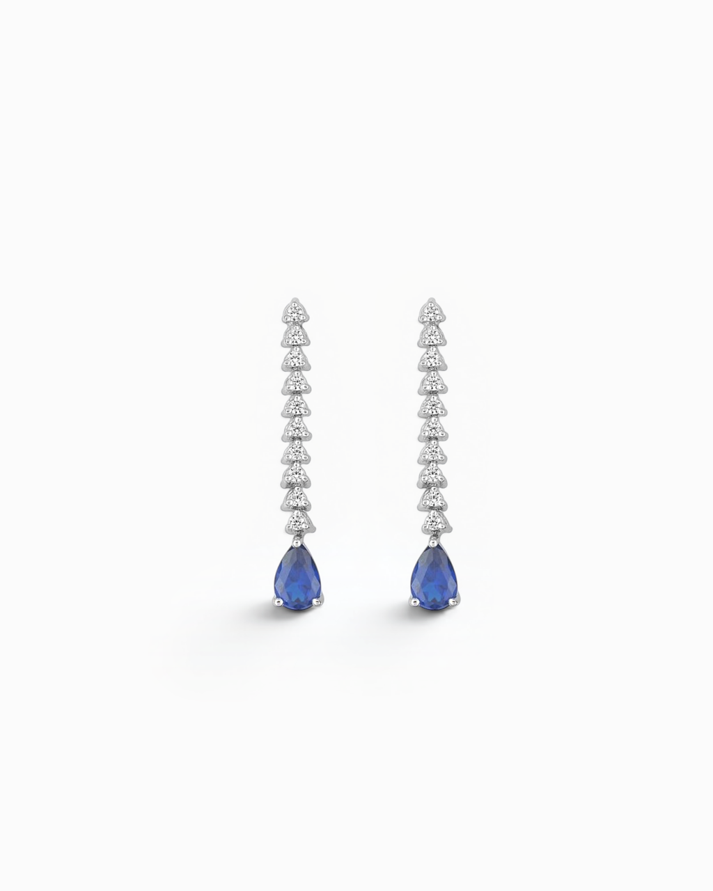 Pendientes Aurora de Zafiro y Brillantes en Oro Blanco