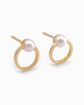 Pendientes Nenúfar de Aro con Perla en Oro Amarillo