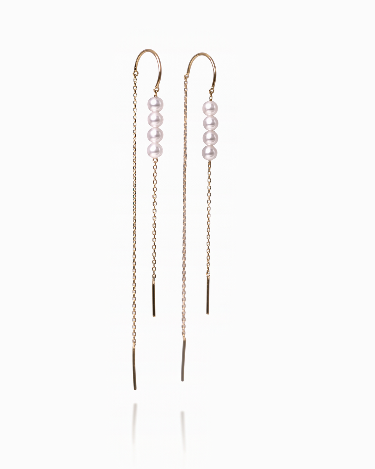 Pendientes Glicinia Largos de Perlas en Oro Amarillo