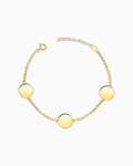Pulsera Liria de Tres Discos en Oro Amarillo