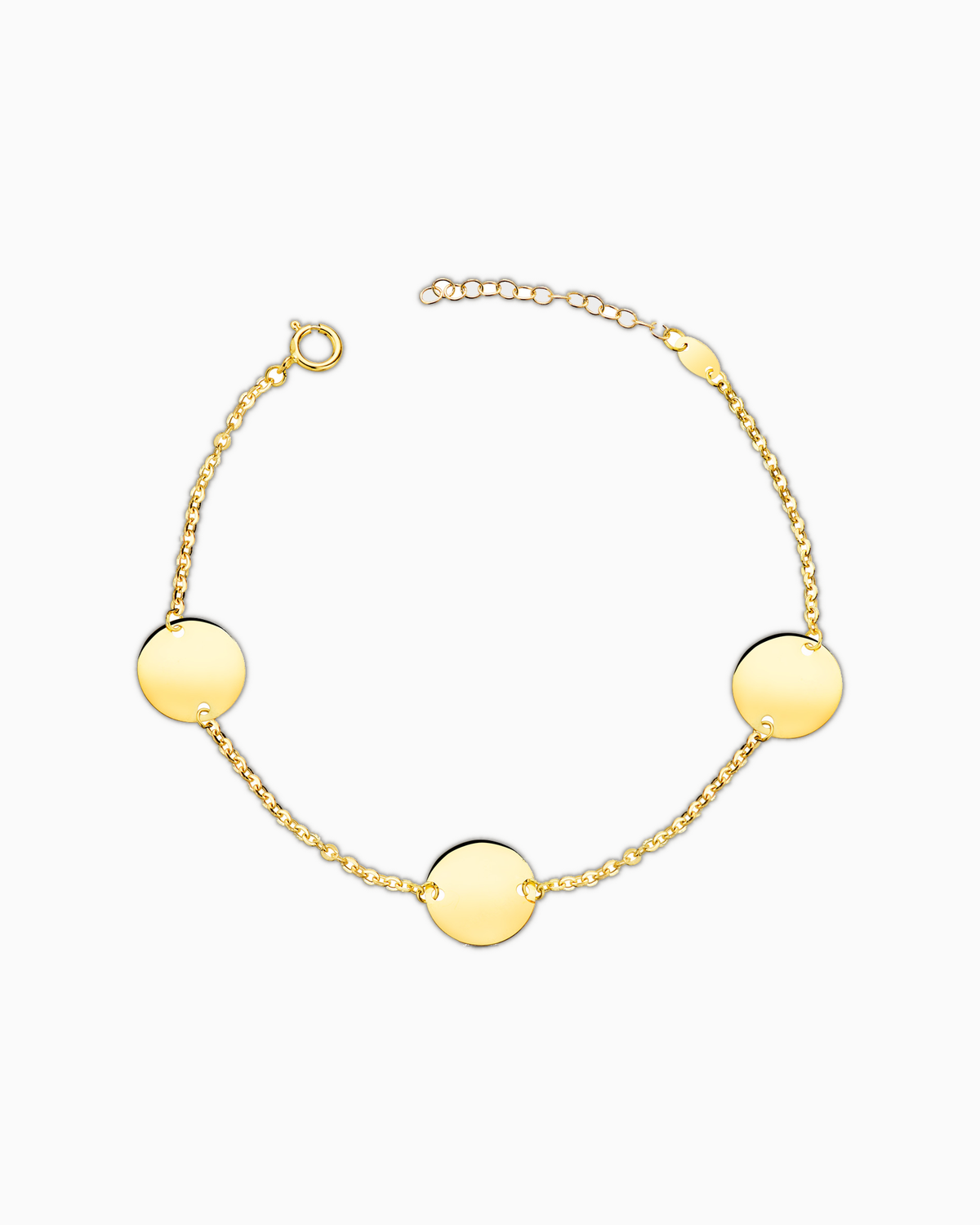 Pulsera Liria de Tres Discos en Oro Amarillo